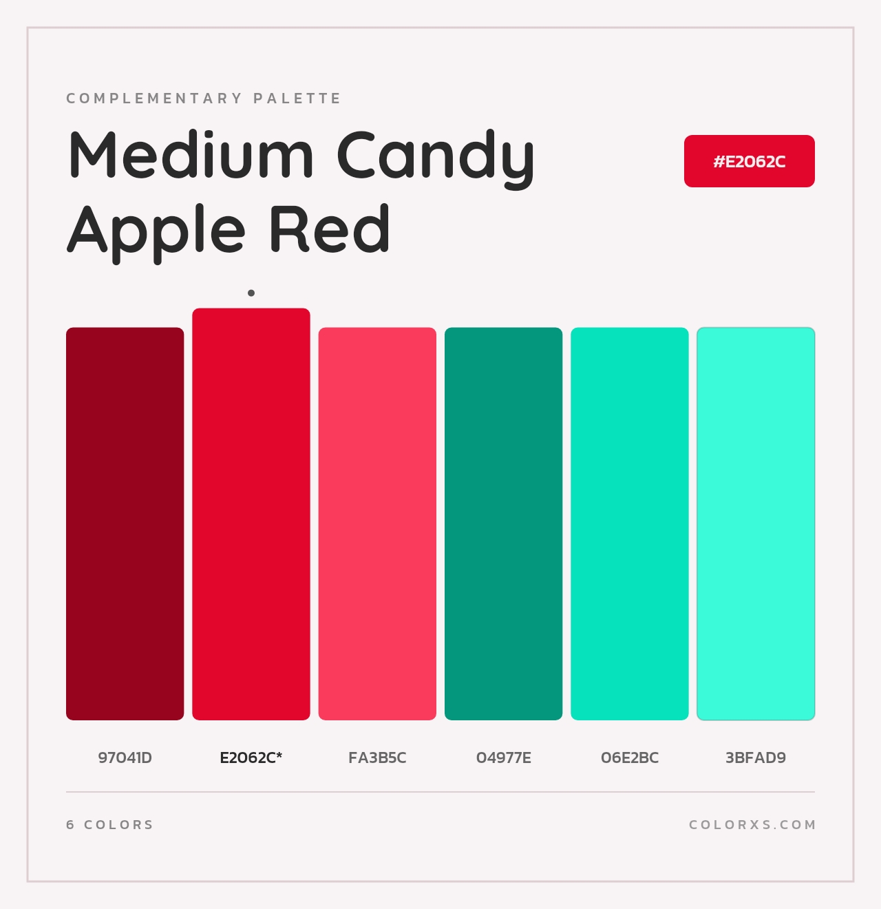 Medium Candy Apple Red - Complementary Color Palette