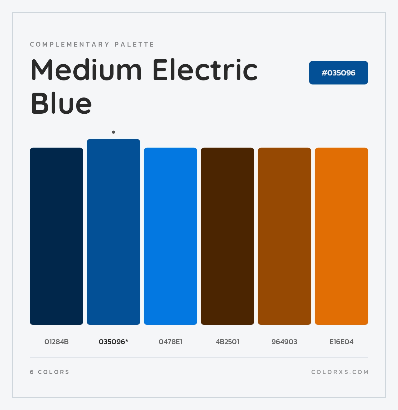 Medium Electric Blue - Complementary Color Palette