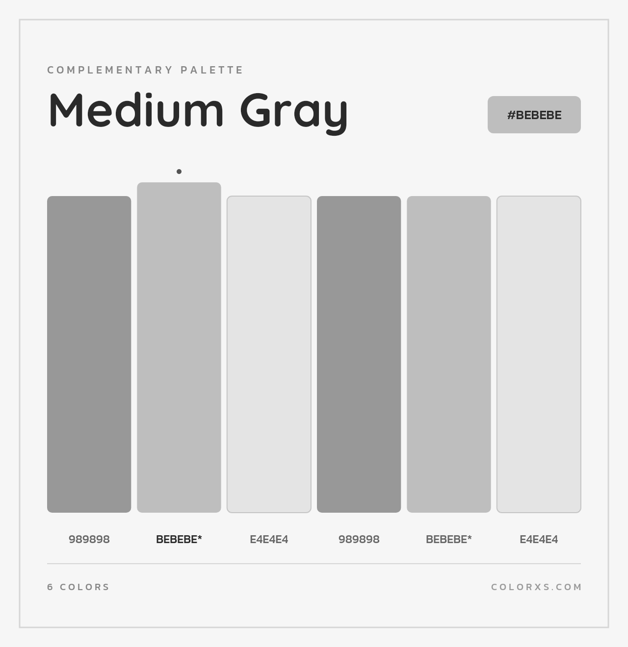 Medium Gray - Complementary Color Palette
