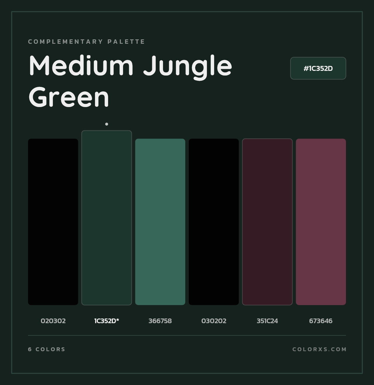 Medium Jungle Green - Complementary Color Palette
