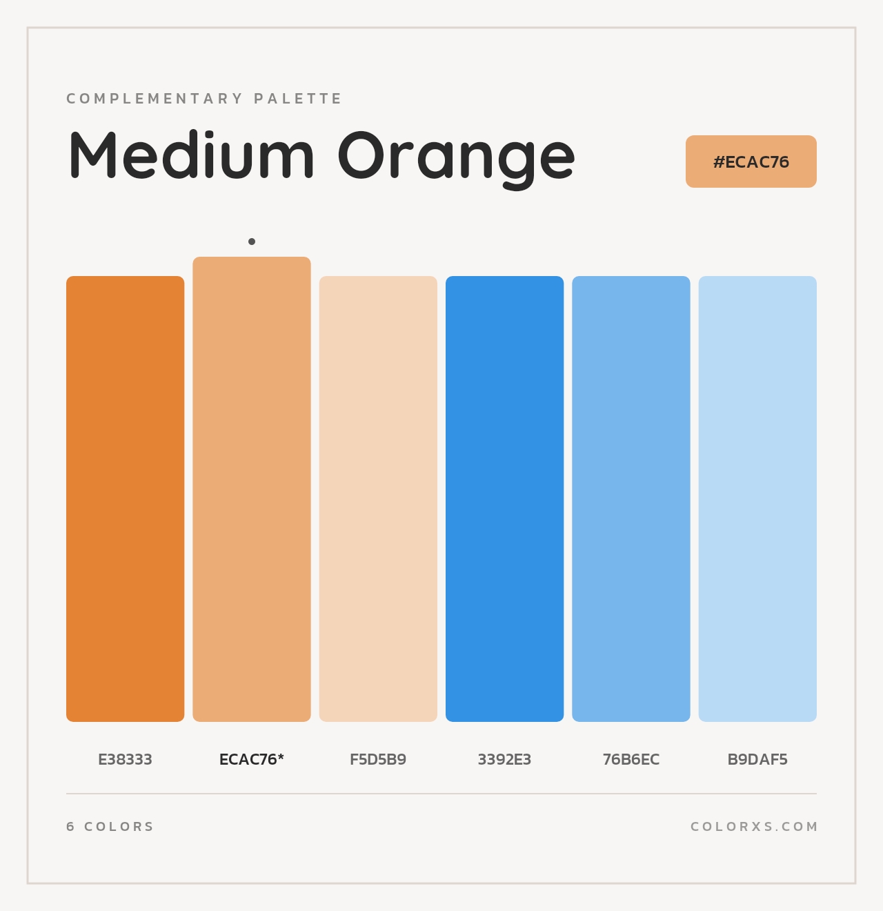 Medium Orange - Complementary Color Palette