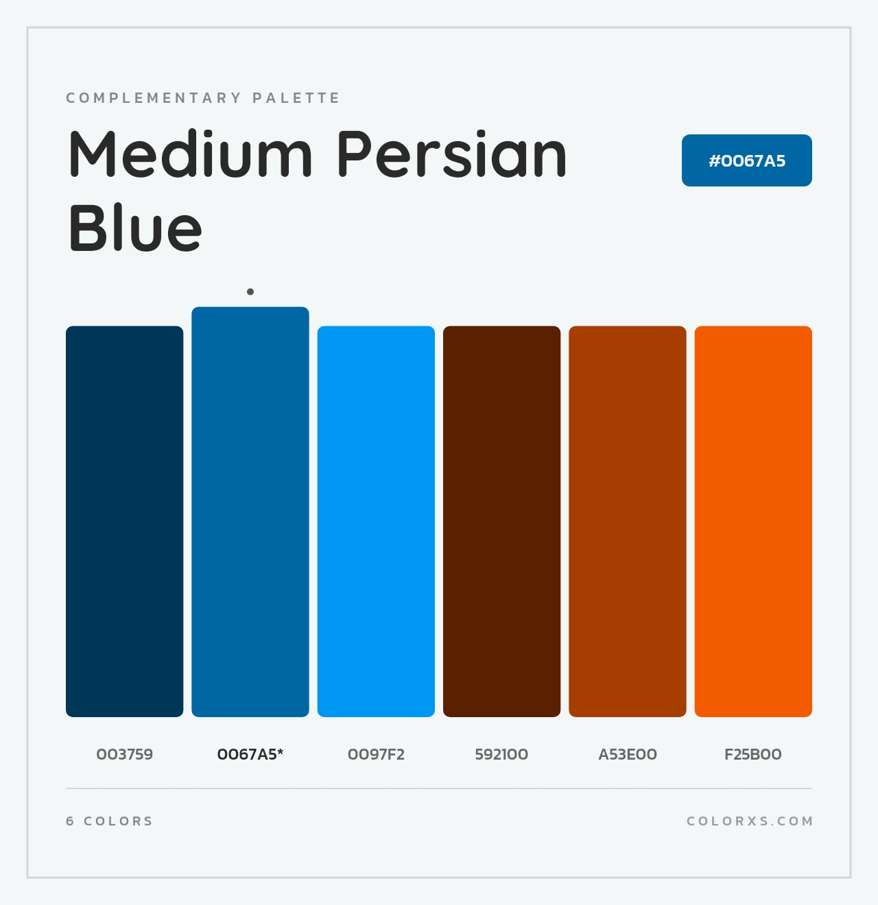 Medium Persian Blue - Complementary Color Palette