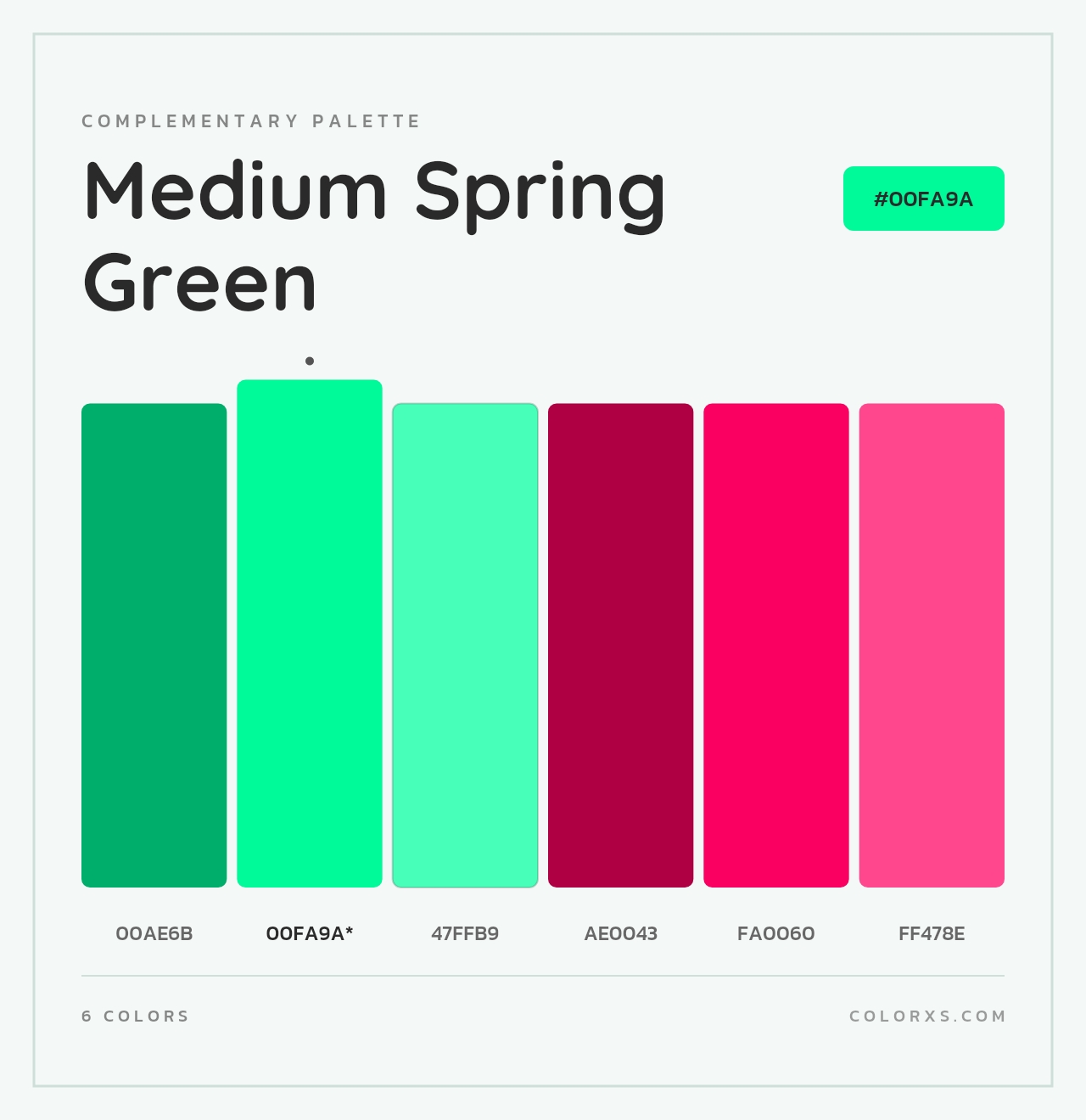 Medium Spring Green - Complementary Color Palette