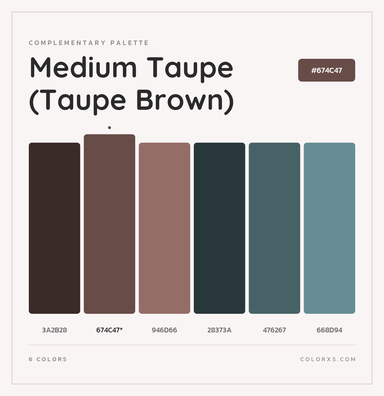 Medium Taupe (Taupe Brown) - Complementary Color Palette