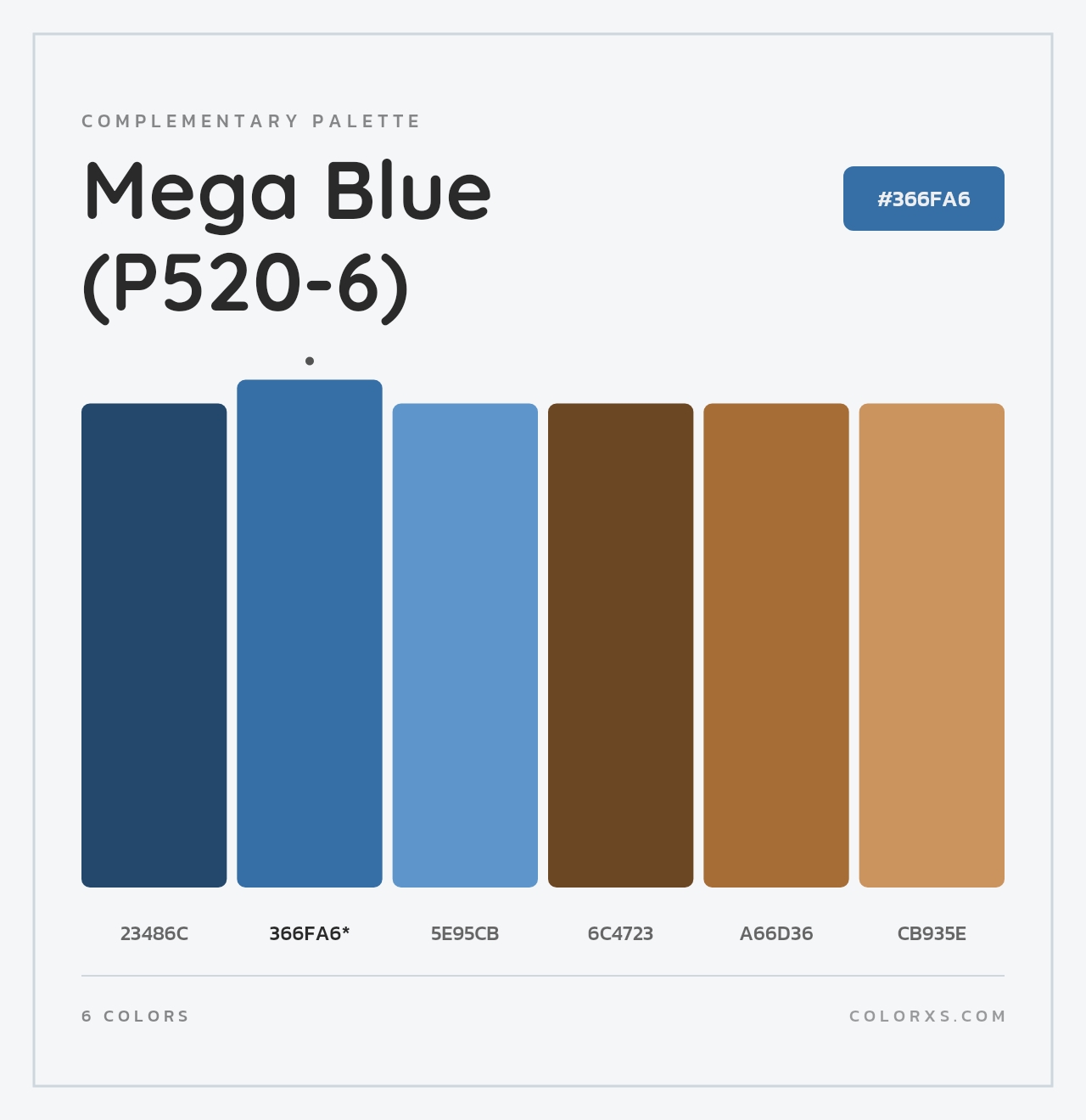 Mega Blue (P520-6) - Complementary Color Palette