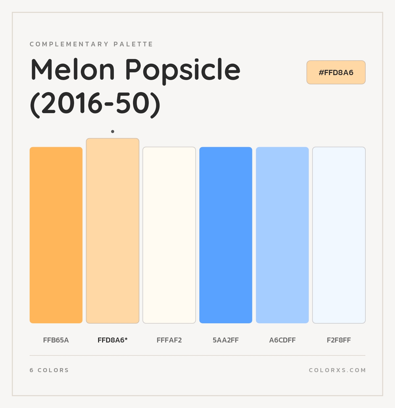 Melon Popsicle (2016-50) - Complementary Color Palette
