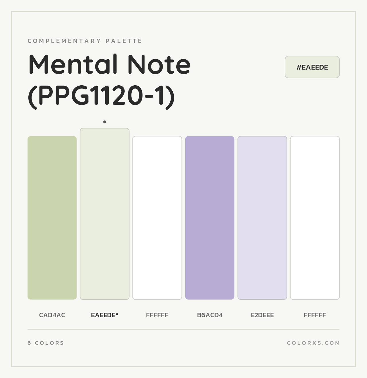 Mental Note (PPG1120-1) - Complementary Color Palette