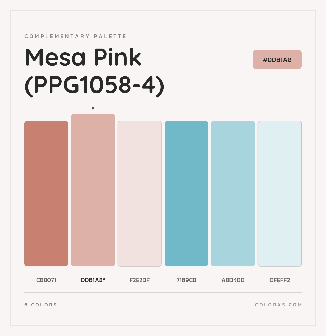 Mesa Pink (PPG1058-4) - Complementary Color Palette