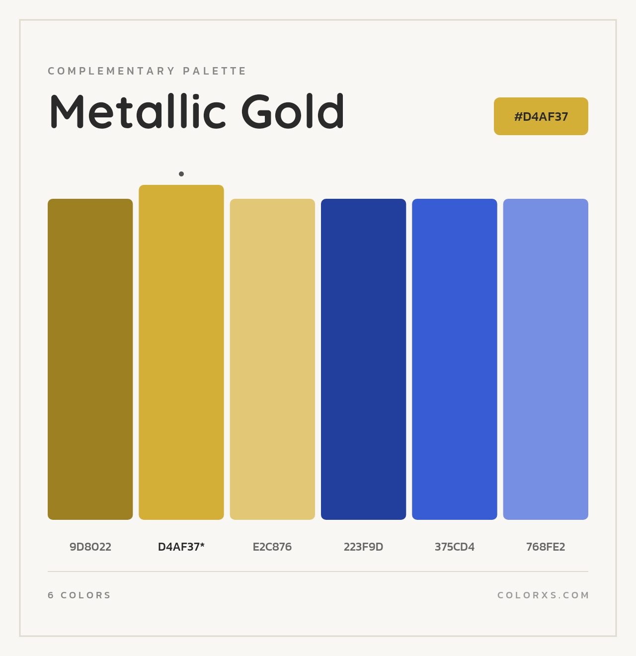 Metallic Gold - Complementary Color Palette