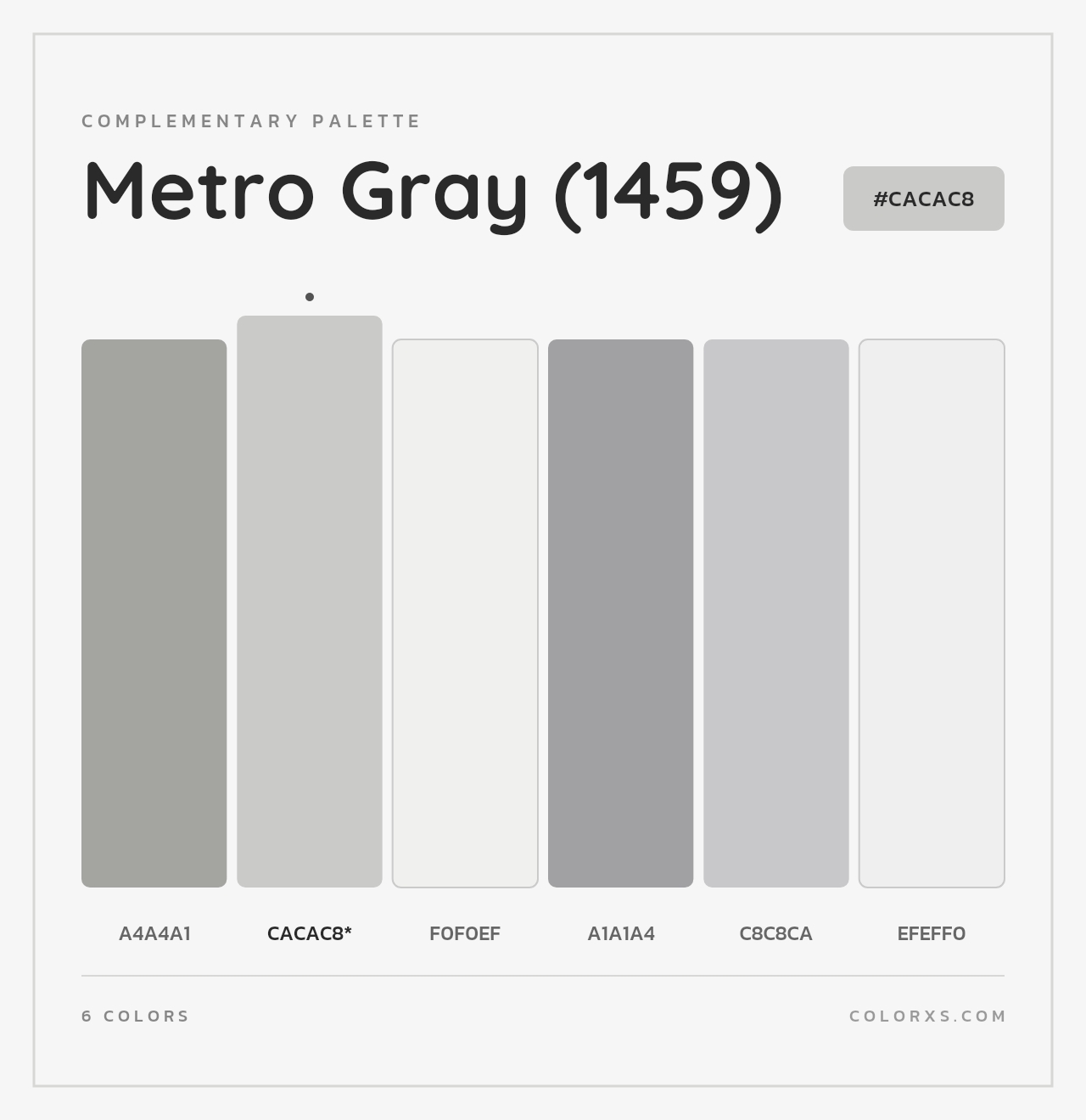 Metro Gray (1459) - Complementary Color Palette