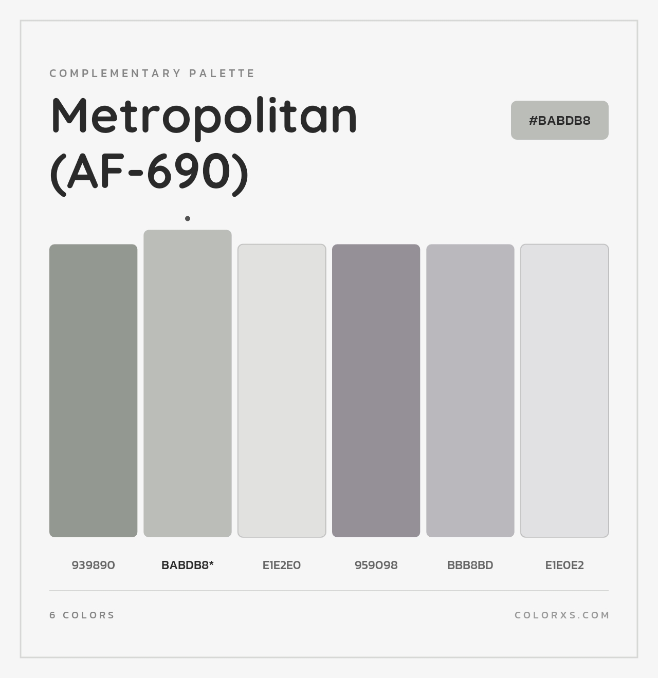 Metropolitan (AF-690) - Complementary Color Palette