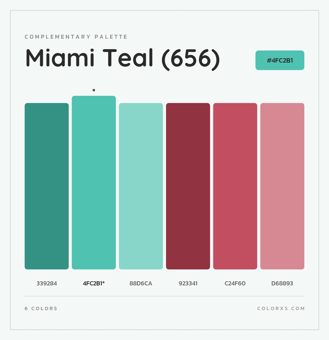 Miami Teal (656) - Complementary Color Palette