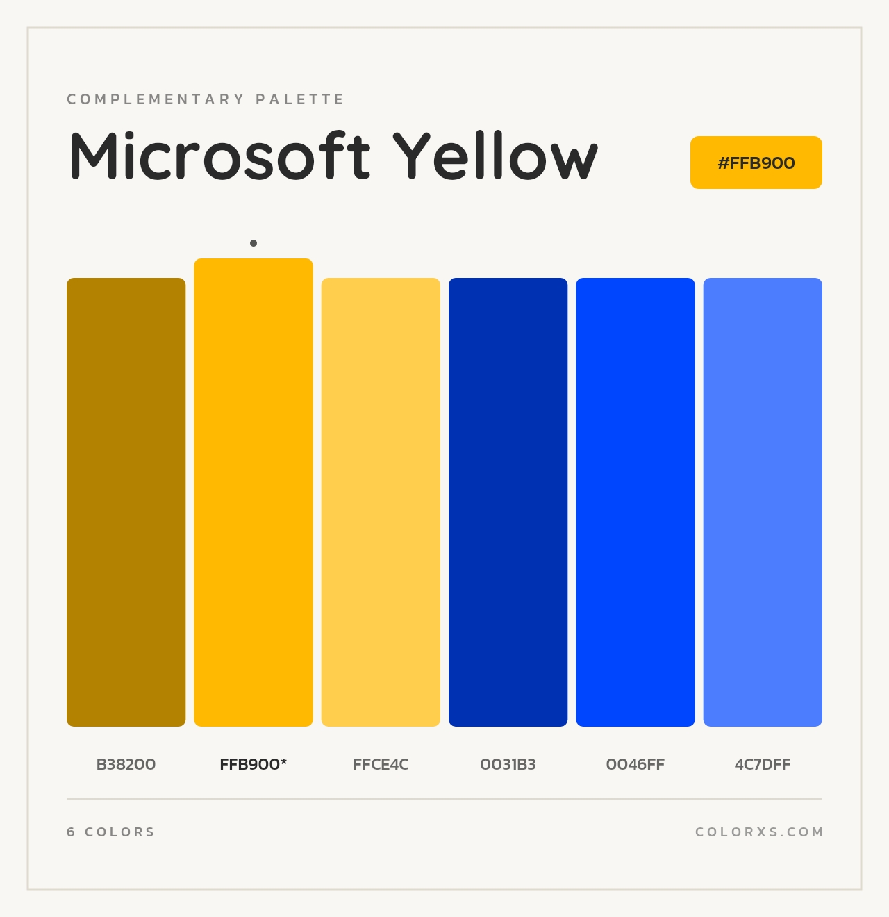 Microsoft Yellow - Complementary Color Palette