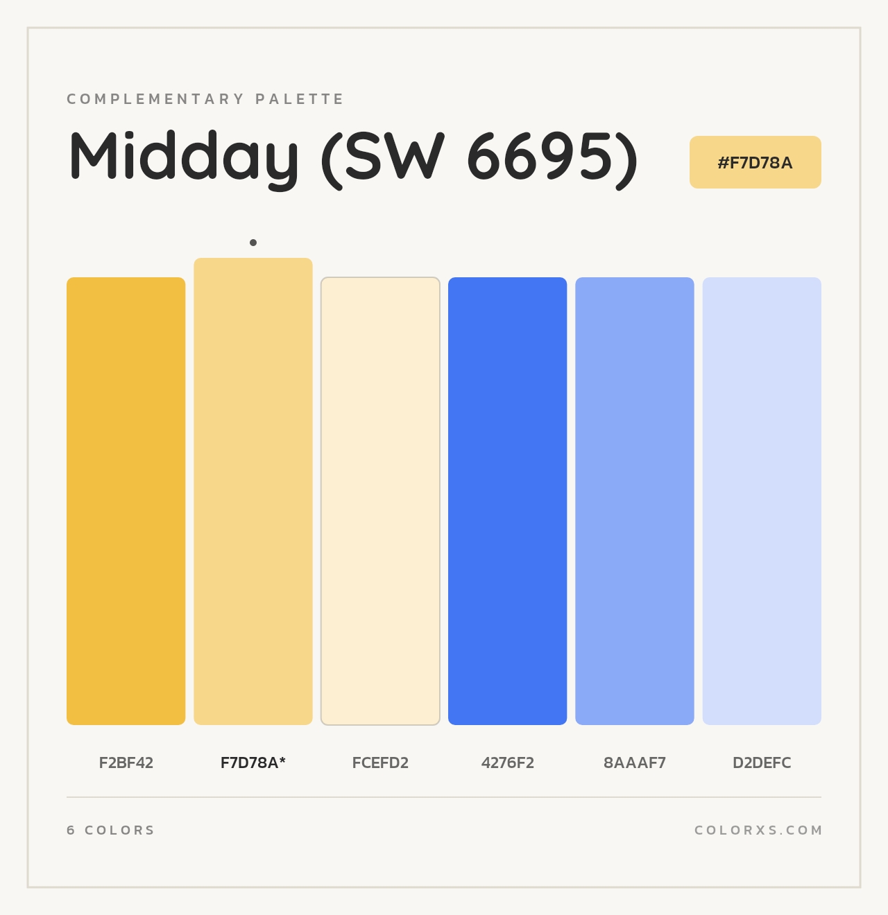 Midday (SW 6695) - Complementary Color Palette