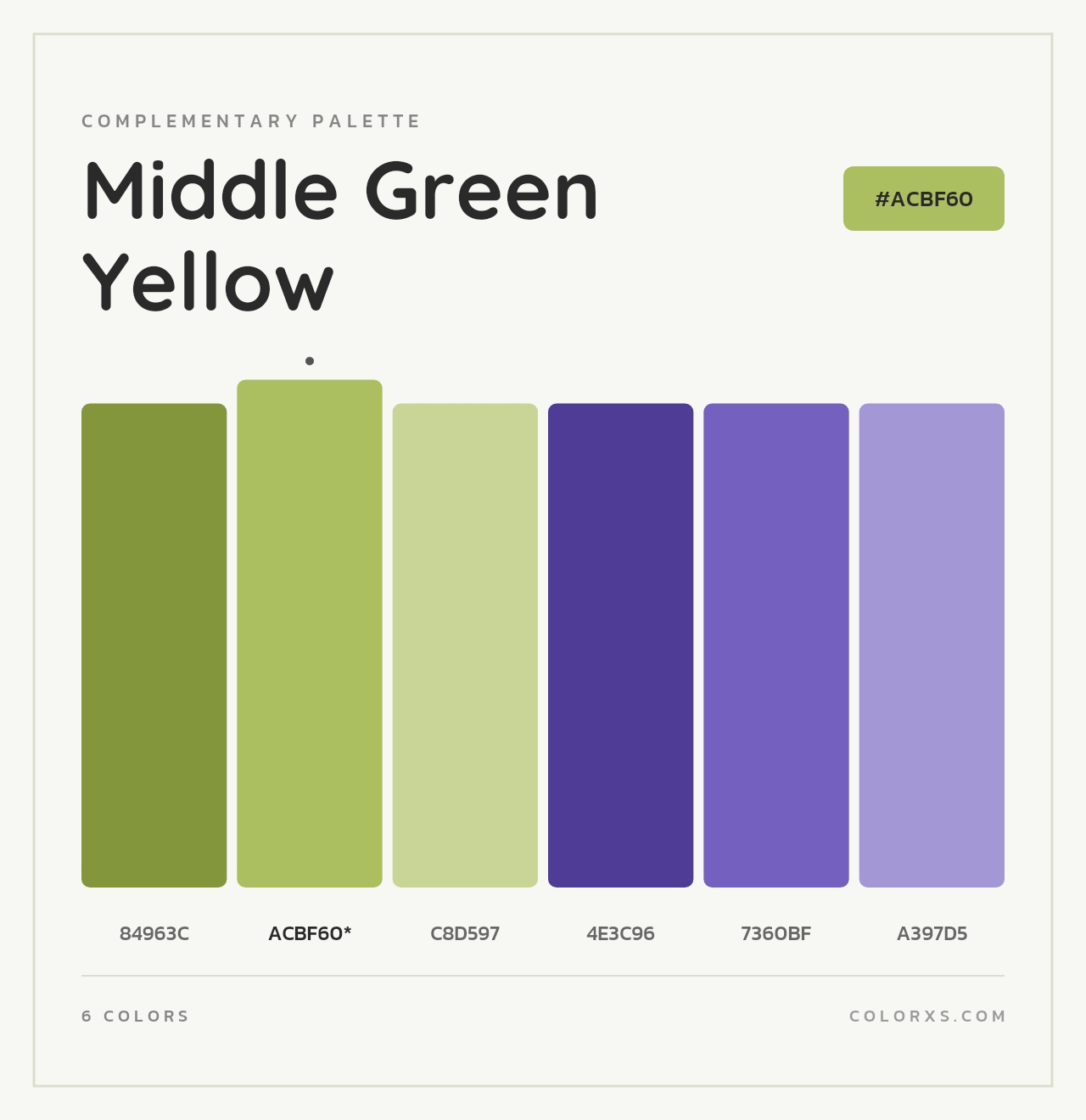 Middle Green Yellow - Complementary Color Palette