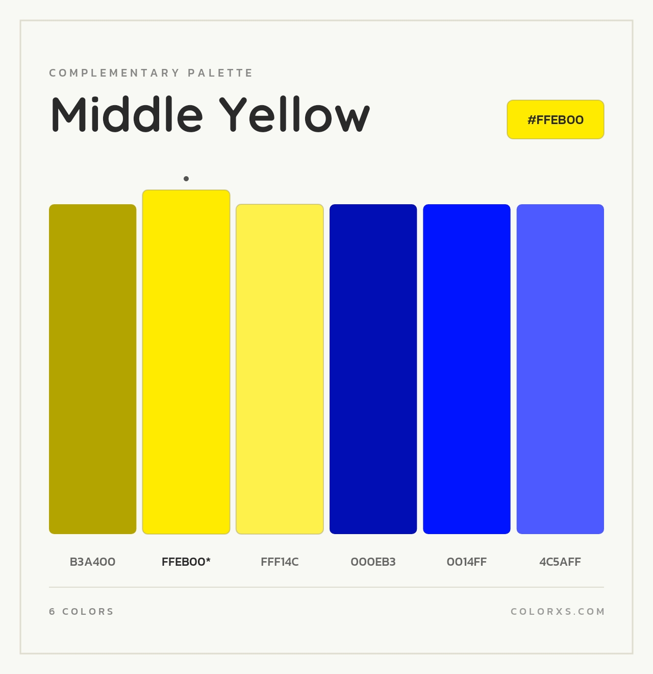 Middle Yellow - Complementary Color Palette
