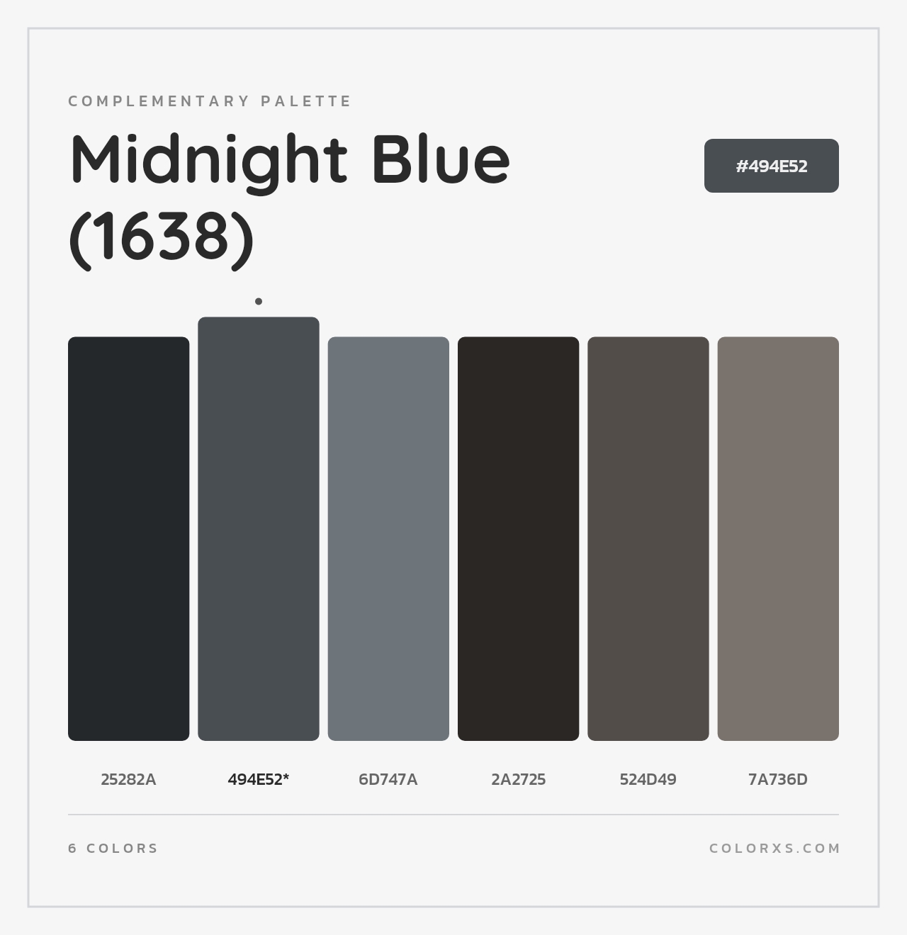 Midnight Blue (1638) - Complementary Color Palette