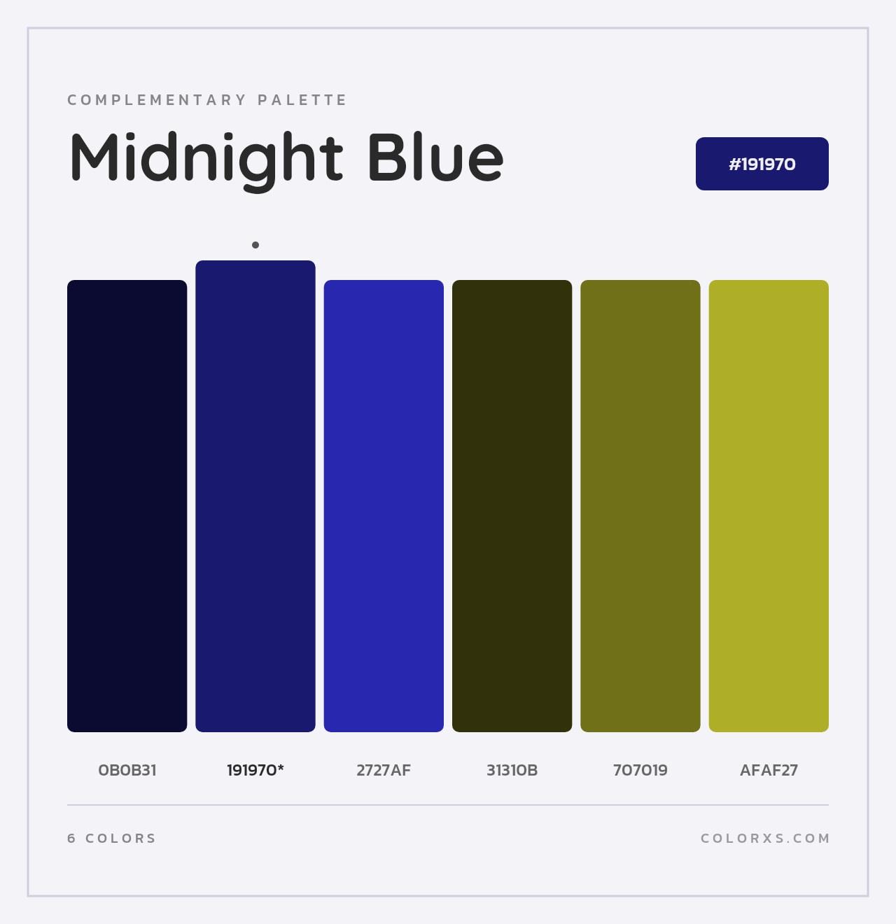 Midnight Blue - Complementary Color Palette