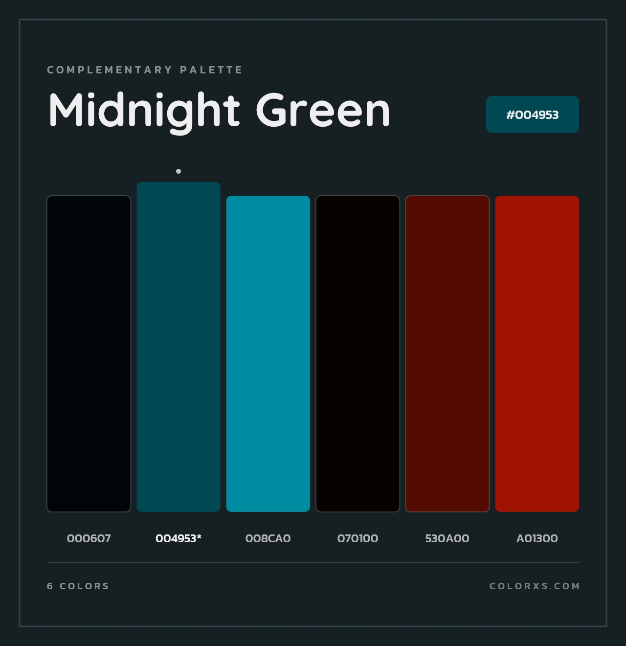 Midnight Green - Complementary Color Palette