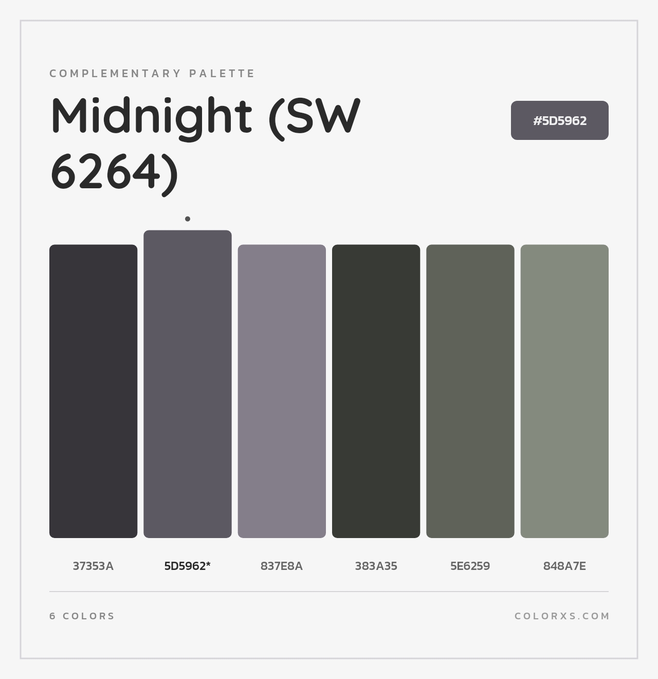 Midnight (SW 6264) - Complementary Color Palette