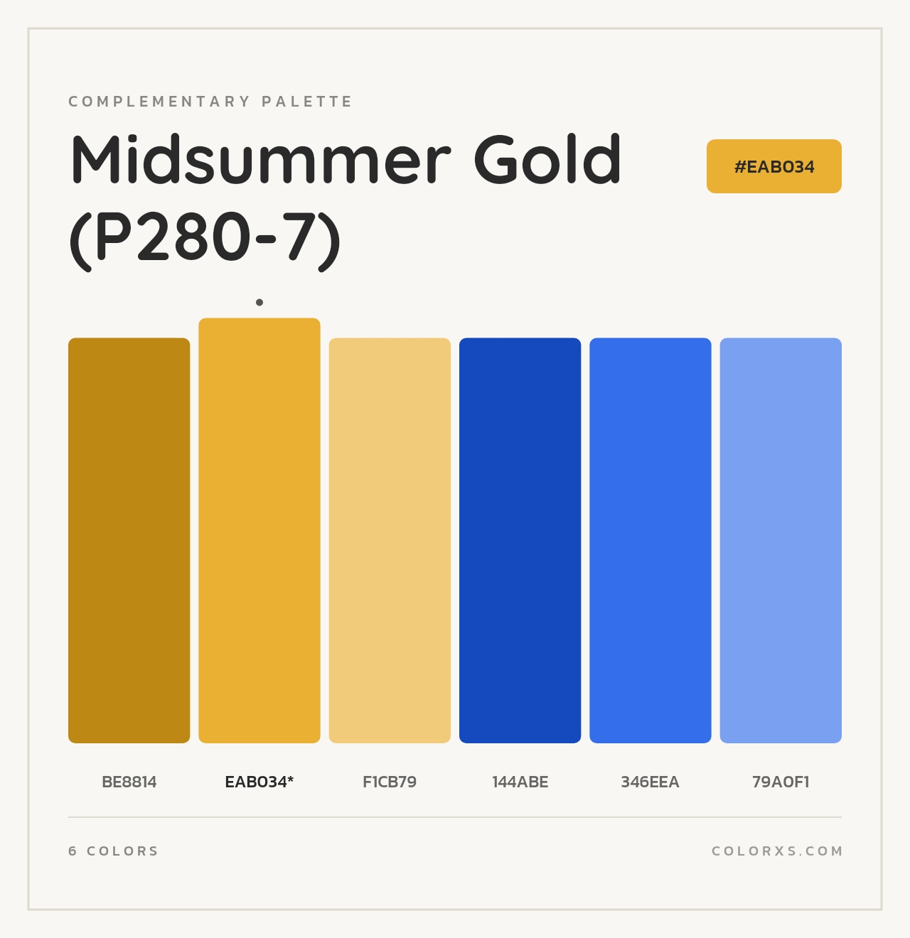 Midsummer Gold (P280-7) - Complementary Color Palette