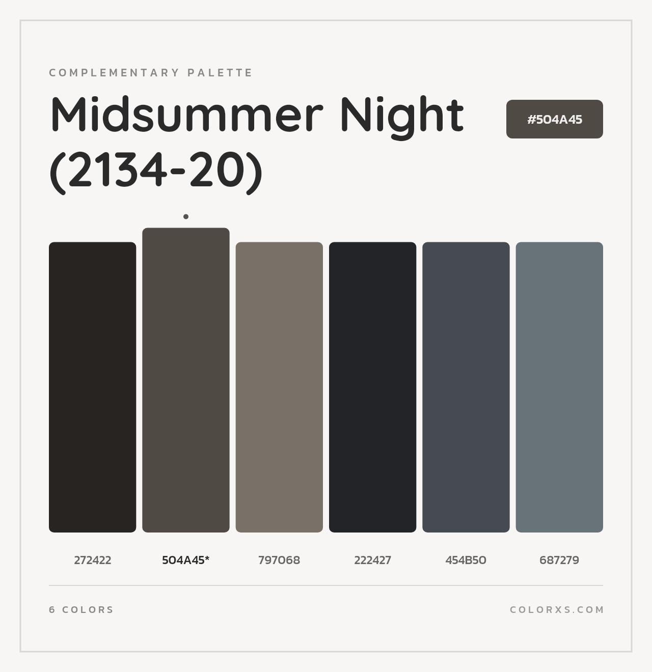 Midsummer Night (2134-20) - Complementary Color Palette
