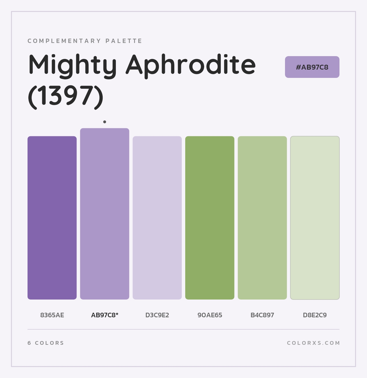 Mighty Aphrodite (1397) - Complementary Color Palette