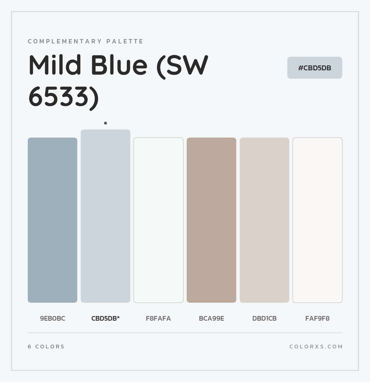 Mild Blue (SW 6533) - Complementary Color Palette