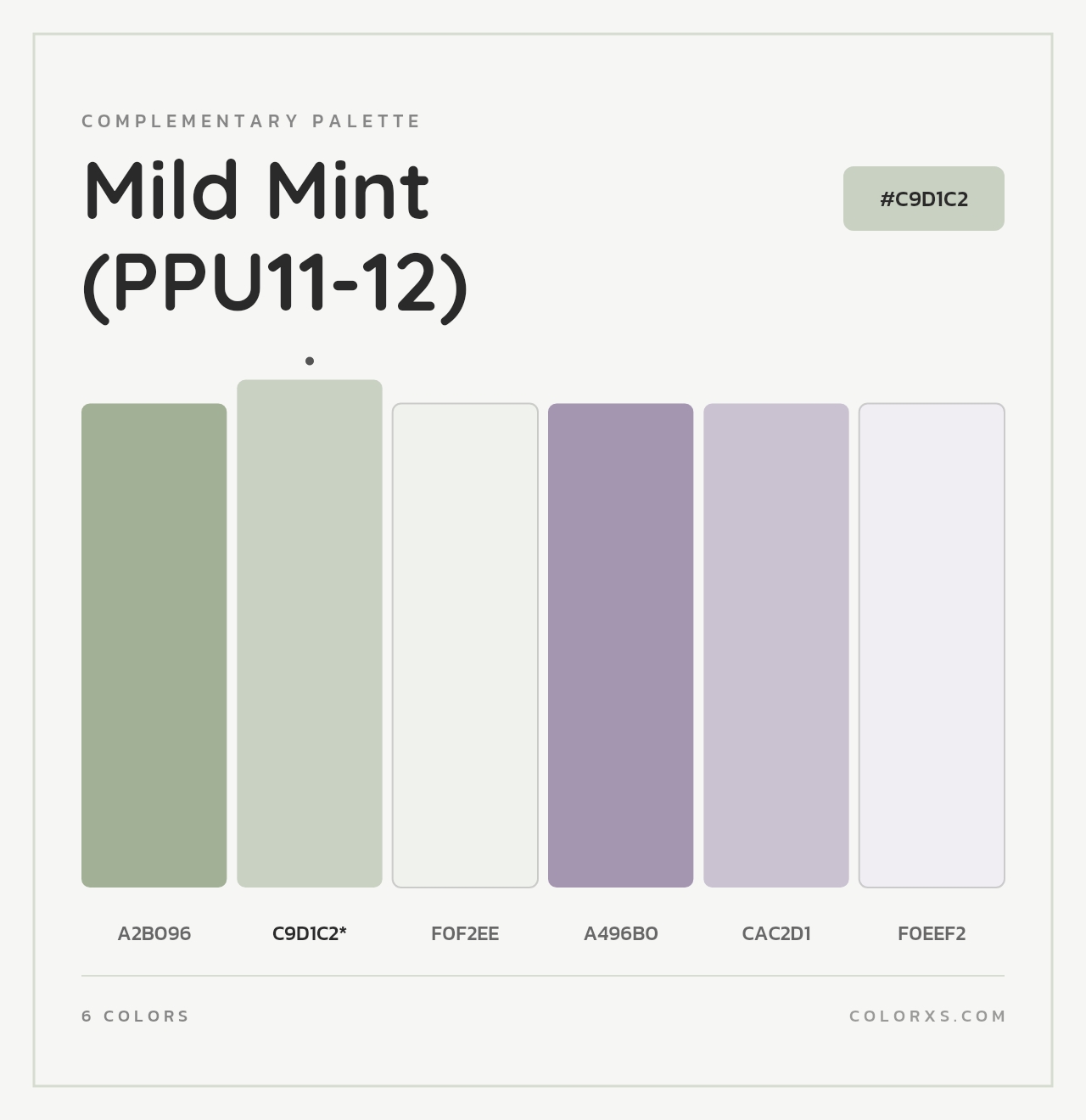 Mild Mint (PPU11-12) - Complementary Color Palette