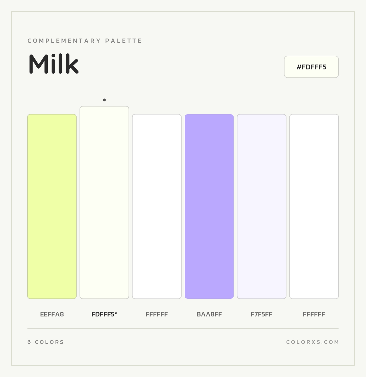 Milk - Complementary Color Palette