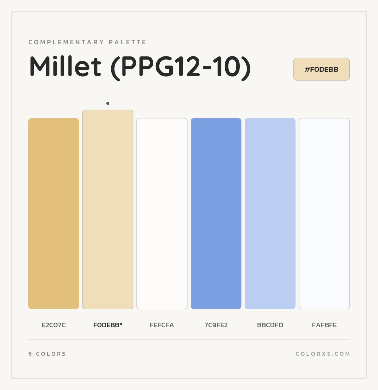 Millet (PPG12-10) - Complementary Color Palette
