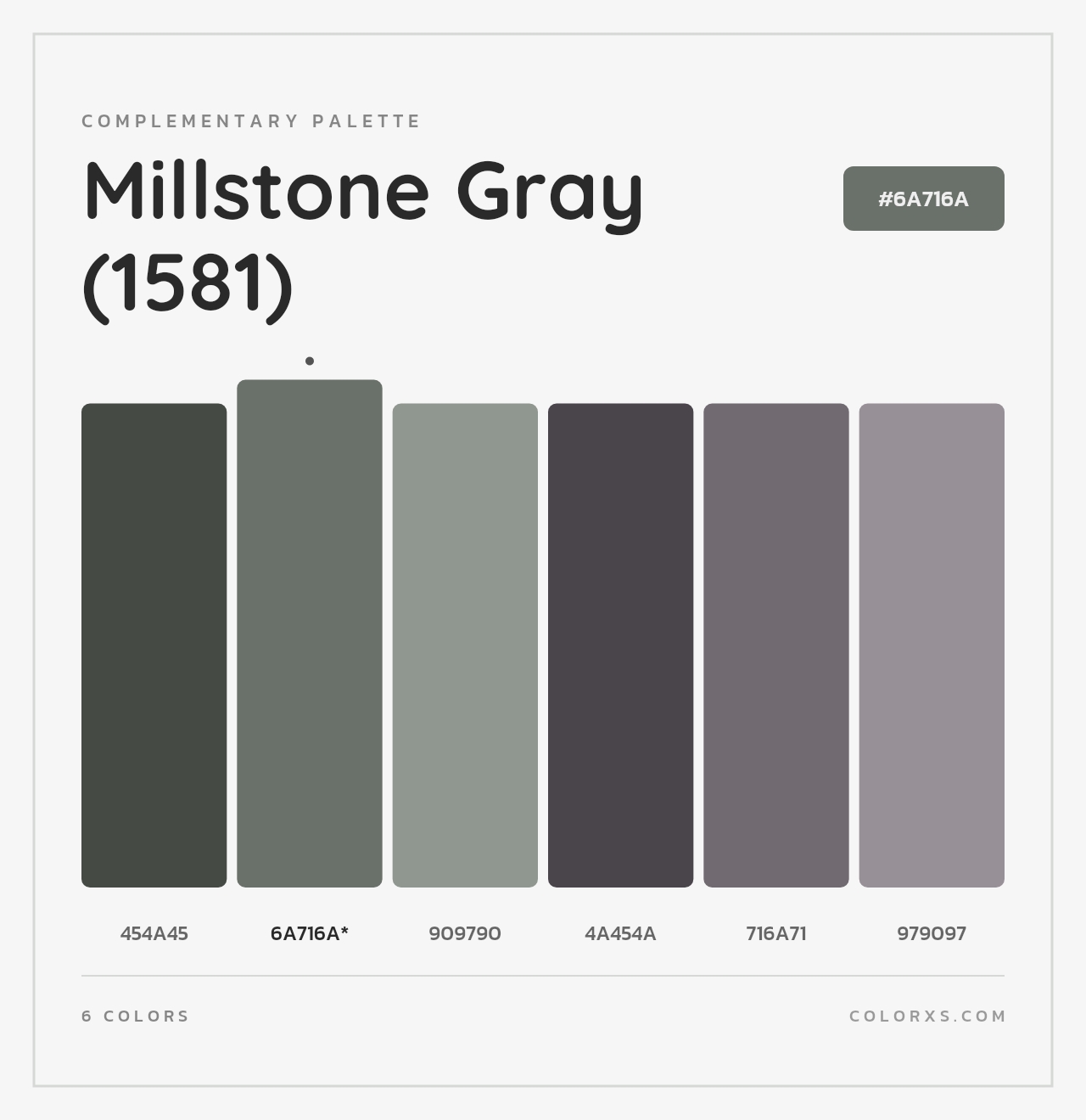 Millstone Gray (1581) - Complementary Color Palette