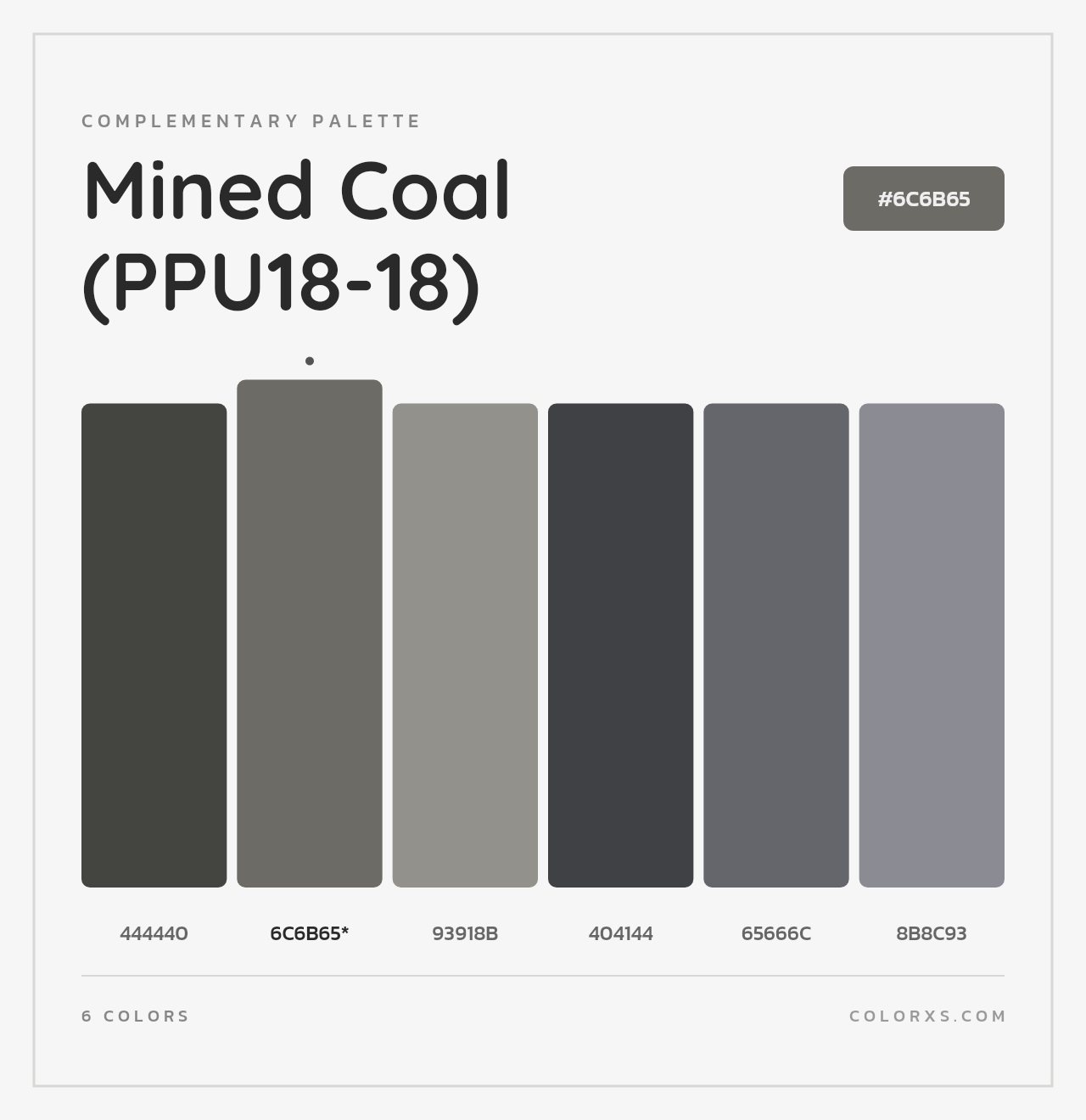 Mined Coal (PPU18-18) - Complementary Color Palette