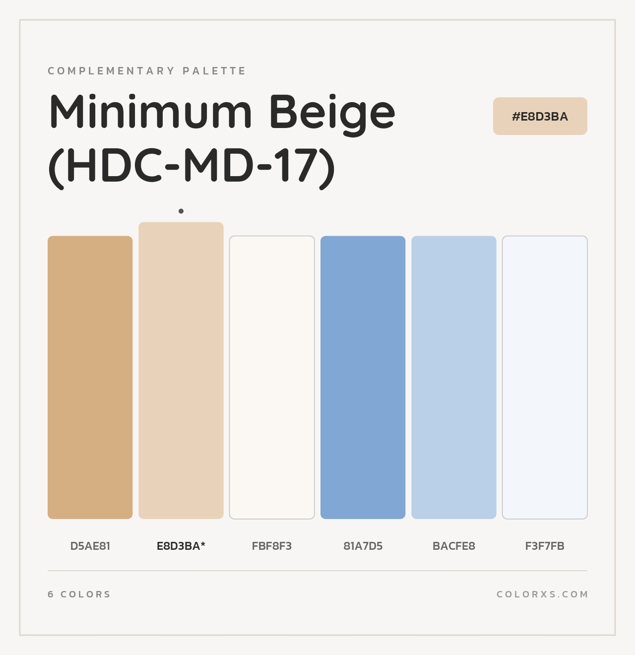 Minimum Beige (HDC-MD-17) - Complementary Color Palette