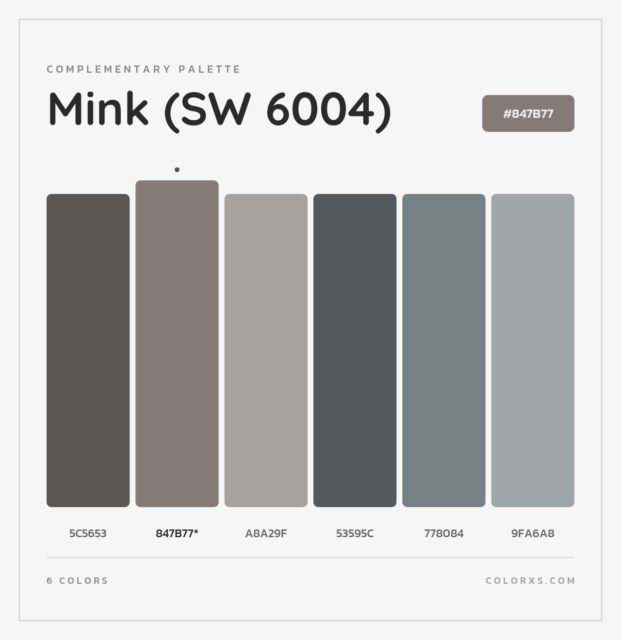 Mink (SW 6004) - Complementary Color Palette