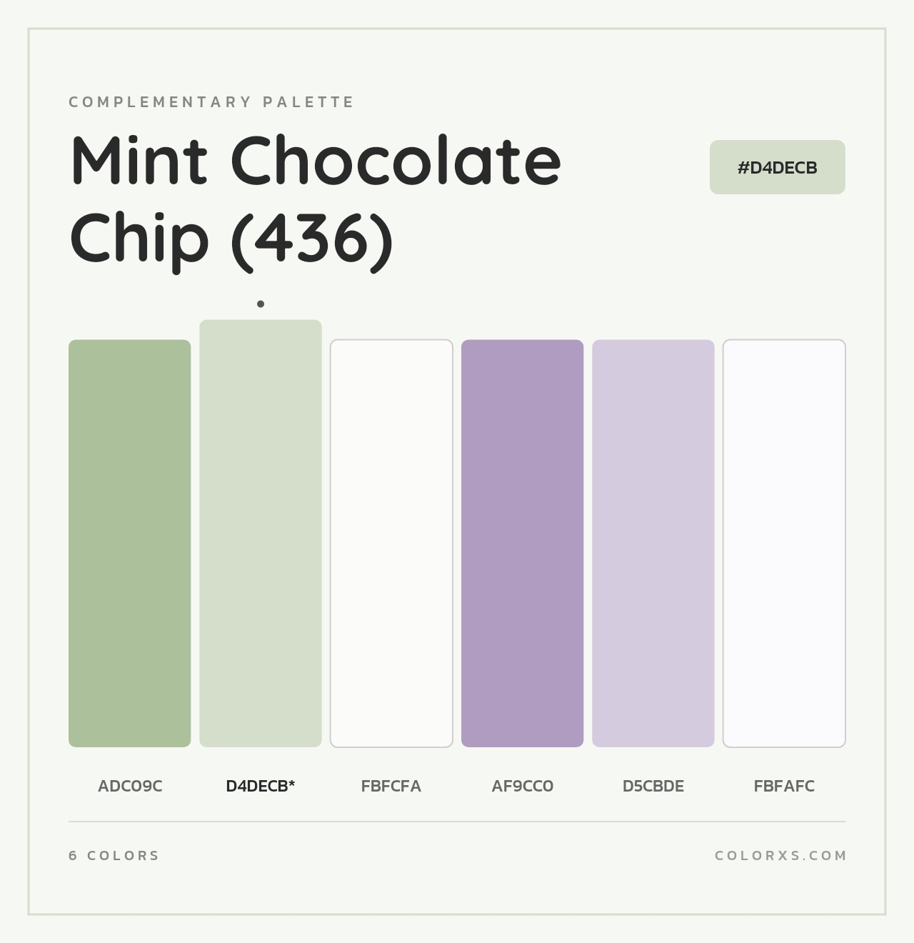 Mint Chocolate Chip (436) - Complementary Color Palette