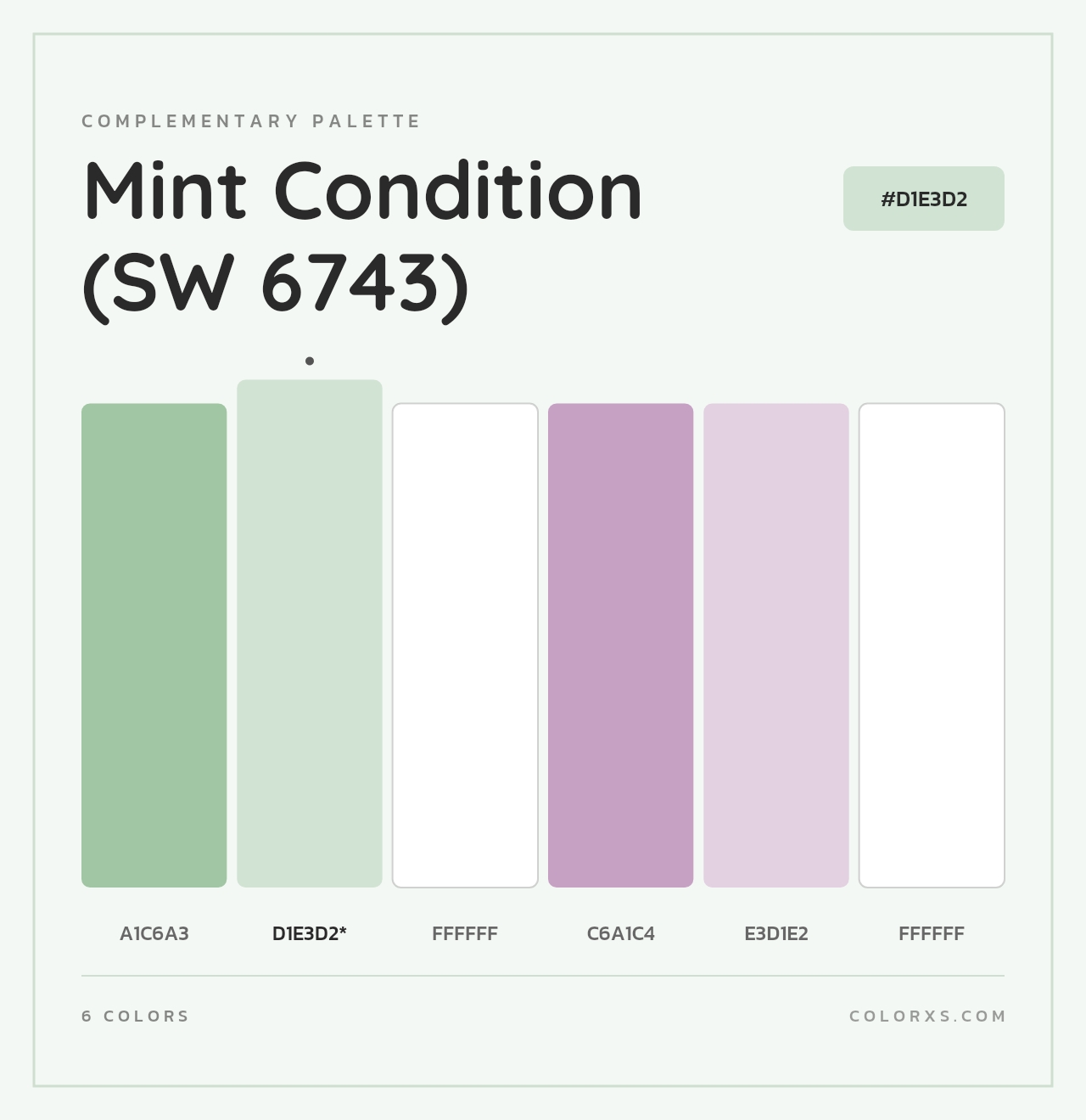 Mint Condition (SW 6743) - Complementary Color Palette