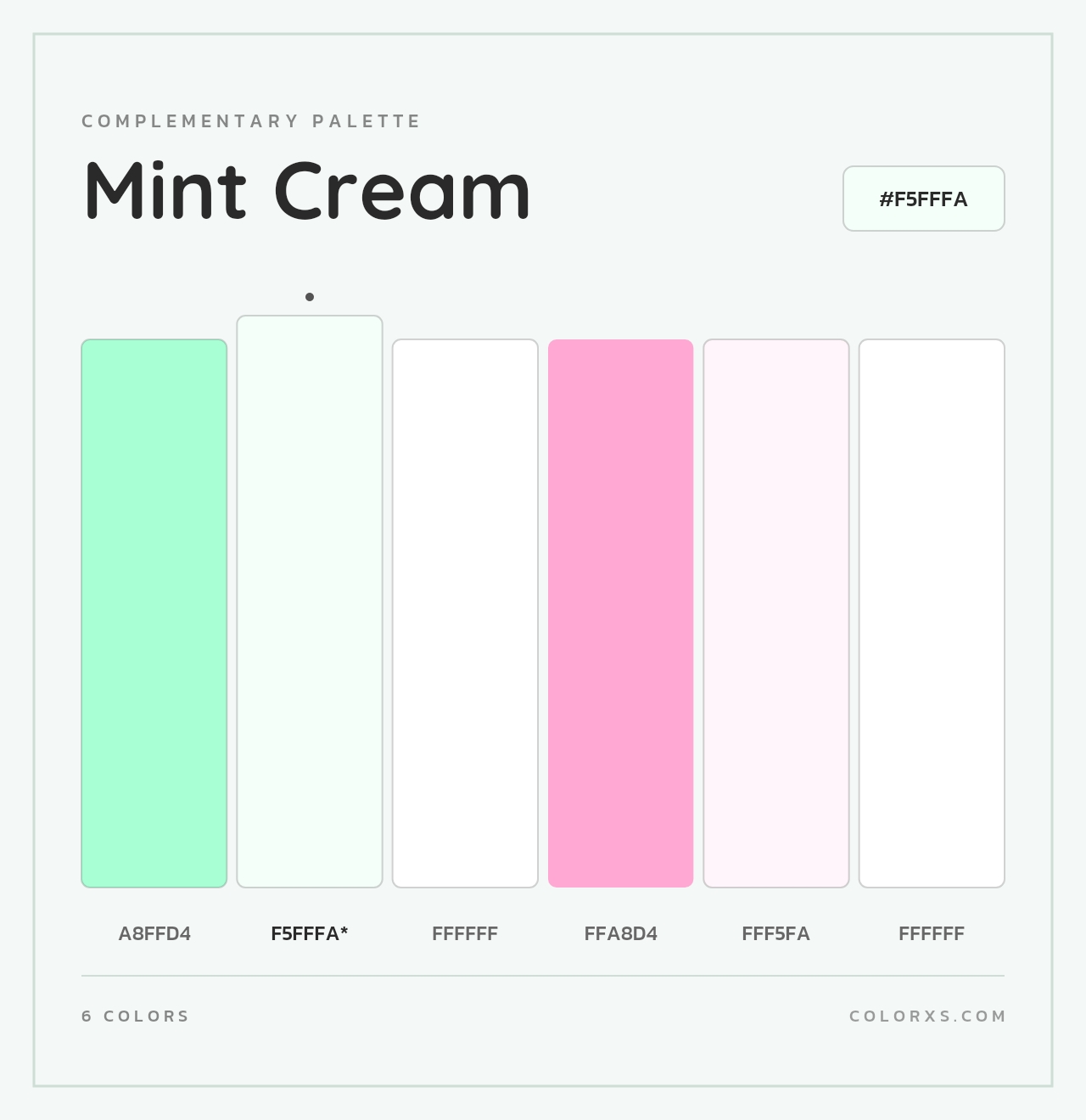 Mint Cream - Complementary Color Palette