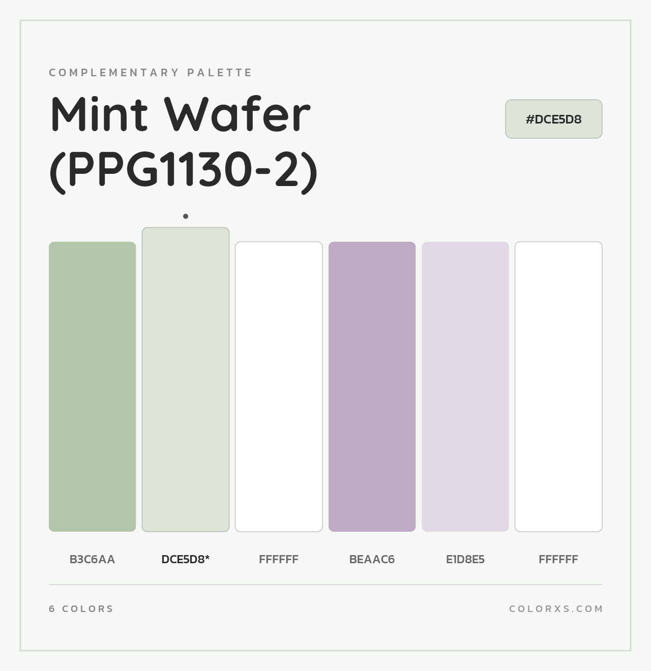 Mint Wafer (PPG1130-2) - Complementary Color Palette