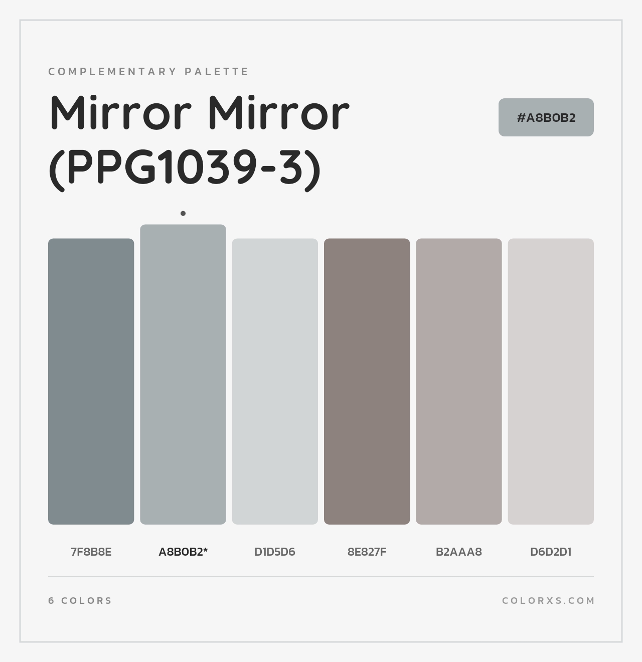 Mirror Mirror (PPG1039-3) - Complementary Color Palette