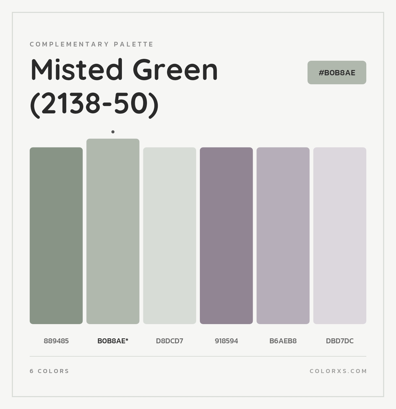 Misted Green (2138-50) - Complementary Color Palette