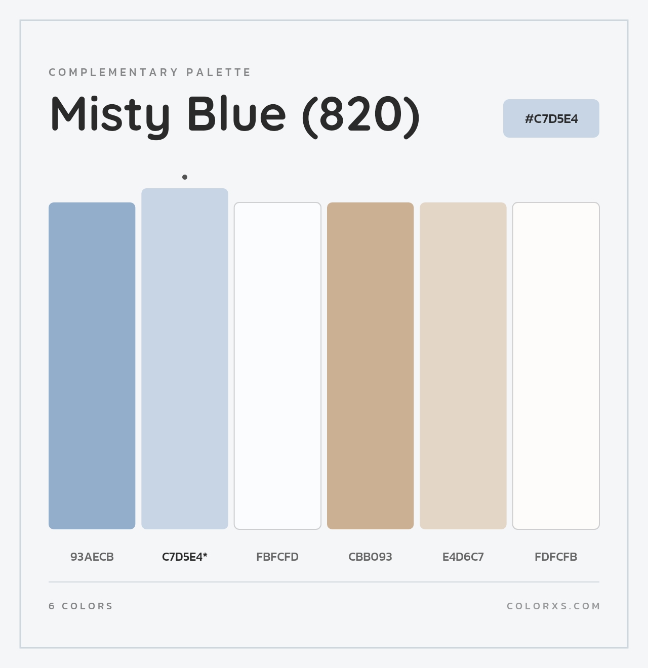 Misty Blue (820) - Complementary Color Palette