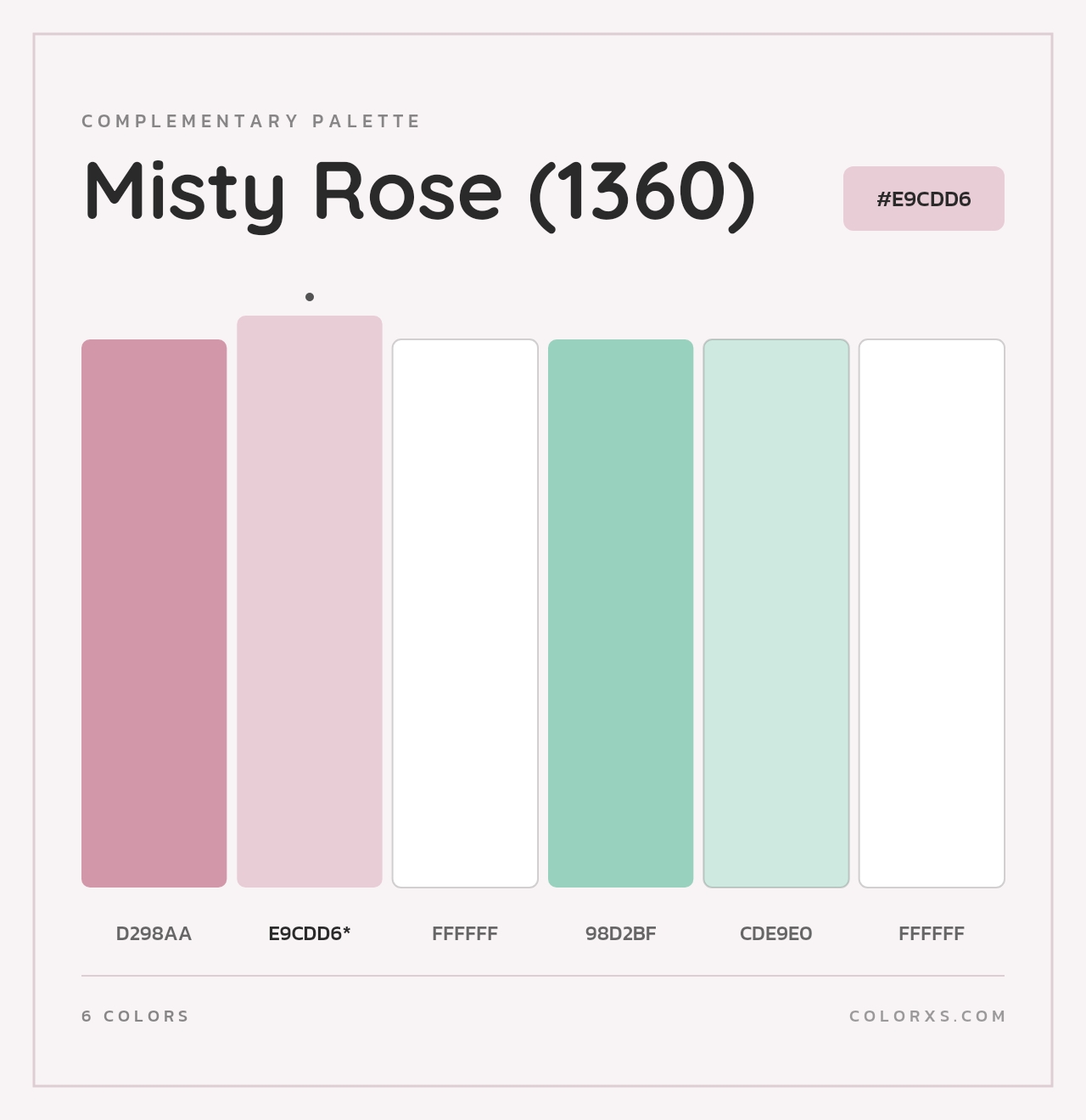 Misty Rose (1360) - Complementary Color Palette