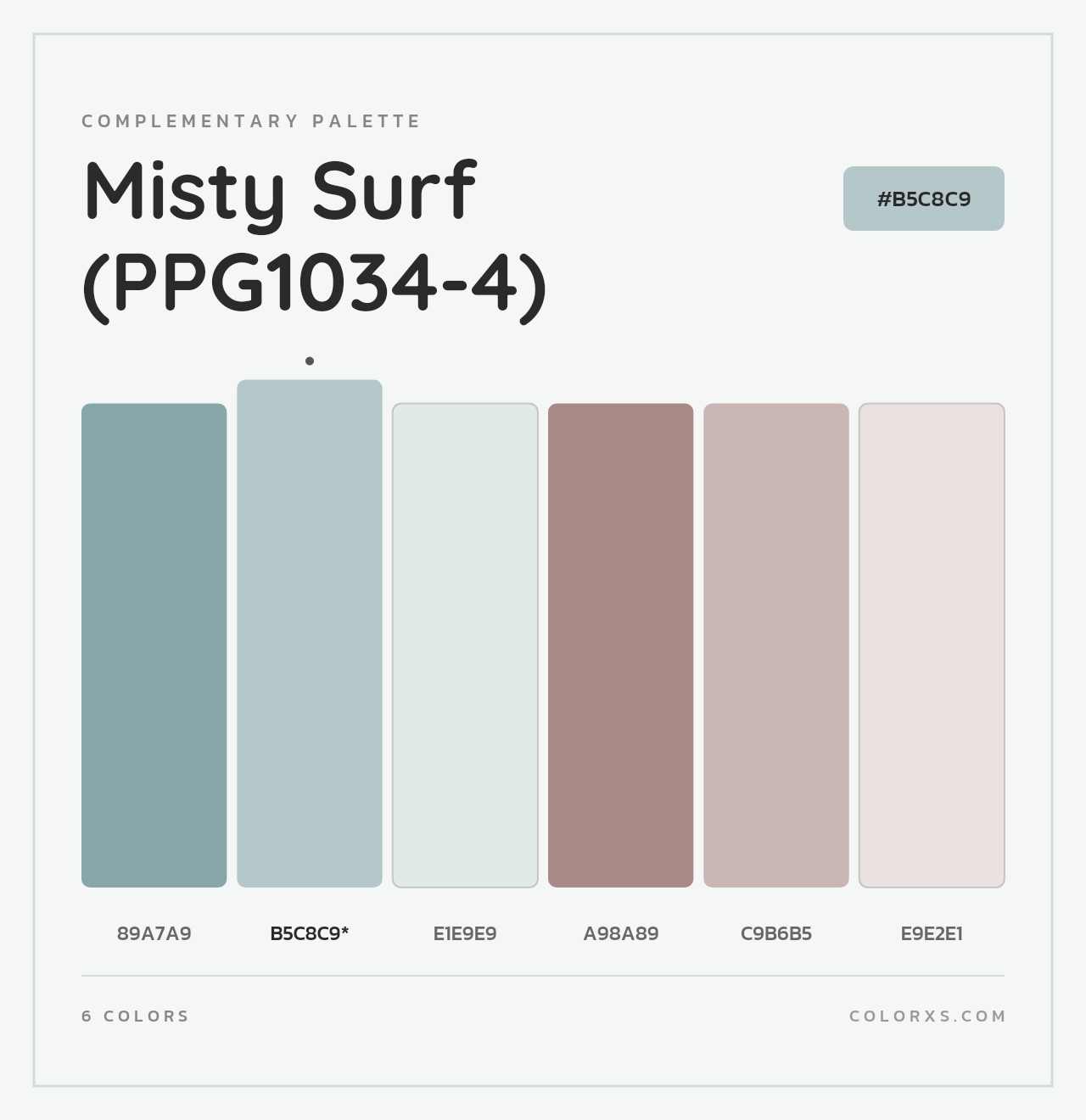 Misty Surf (PPG1034-4) - Complementary Color Palette