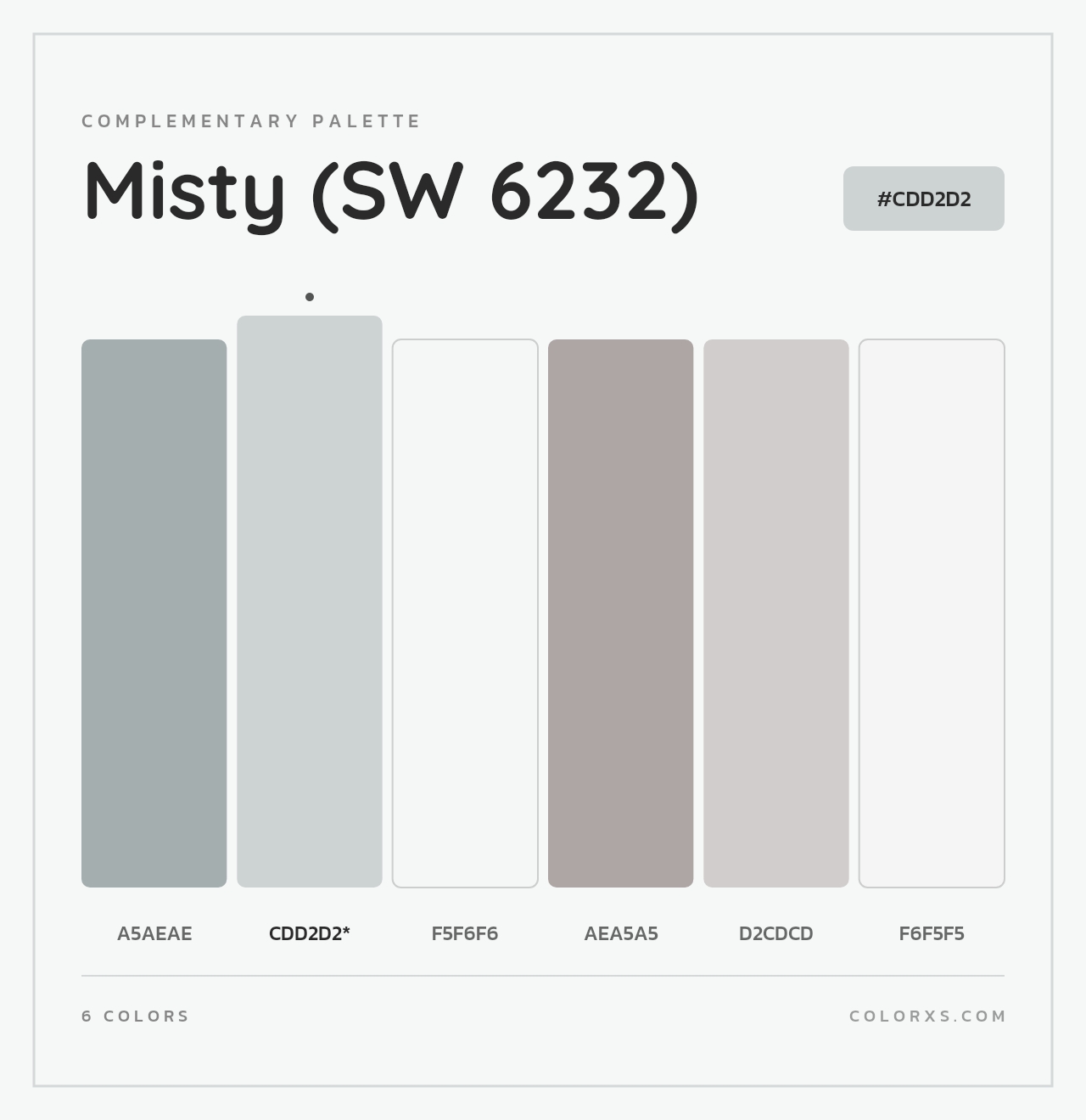 Misty (SW 6232) - Complementary Color Palette