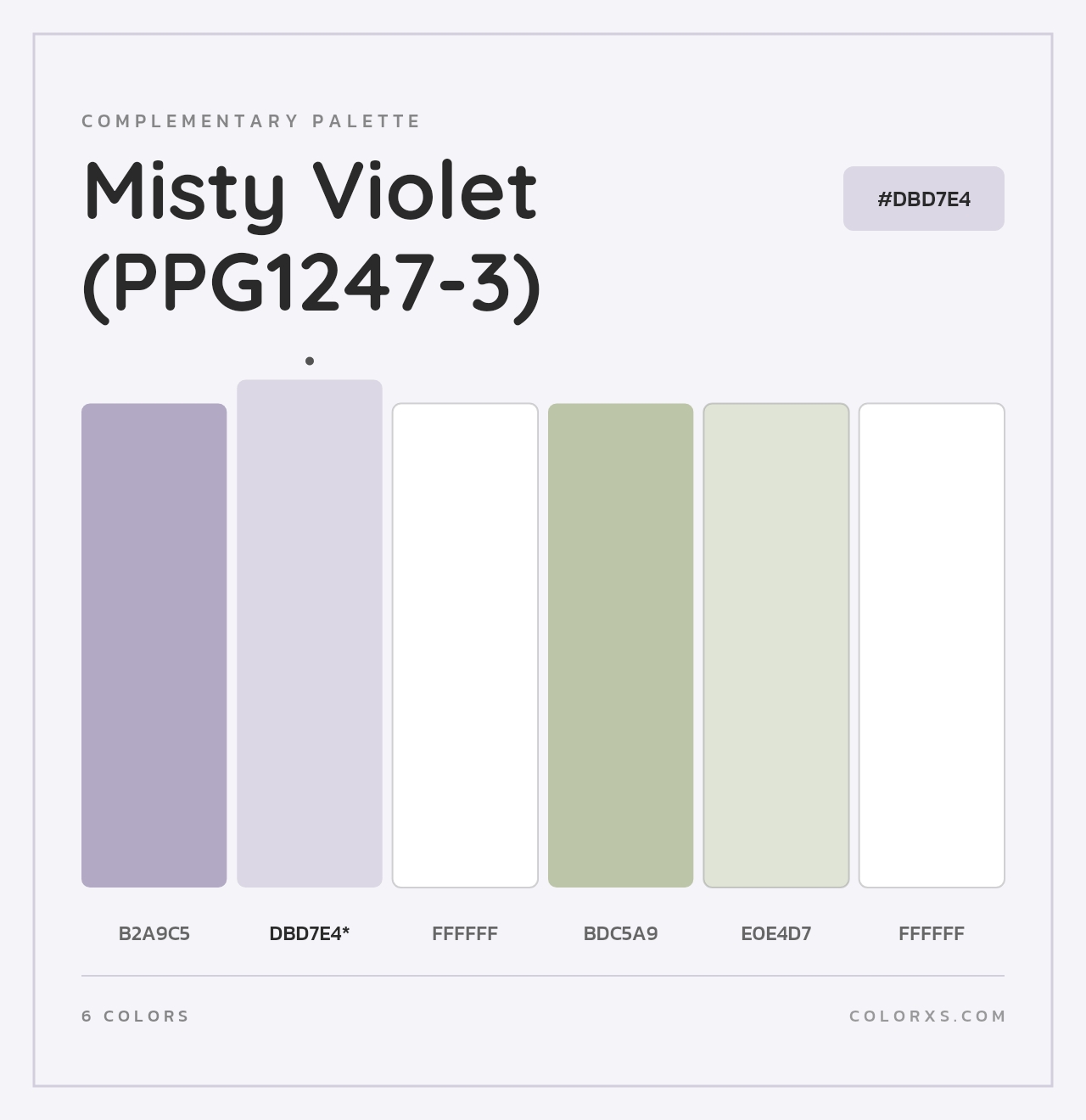 Misty Violet (PPG1247-3) - Complementary Color Palette