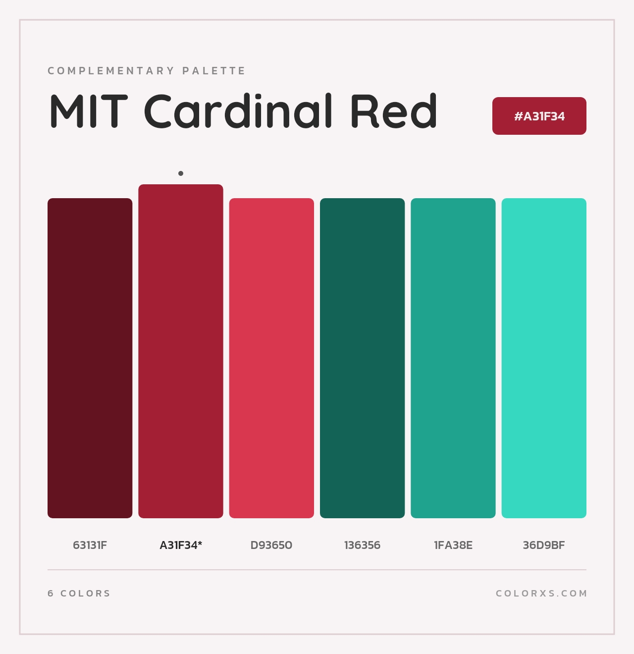 MIT Cardinal Red - Complementary Color Palette