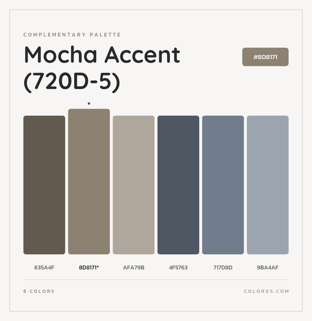 Mocha Accent (720D-5) - Complementary Color Palette