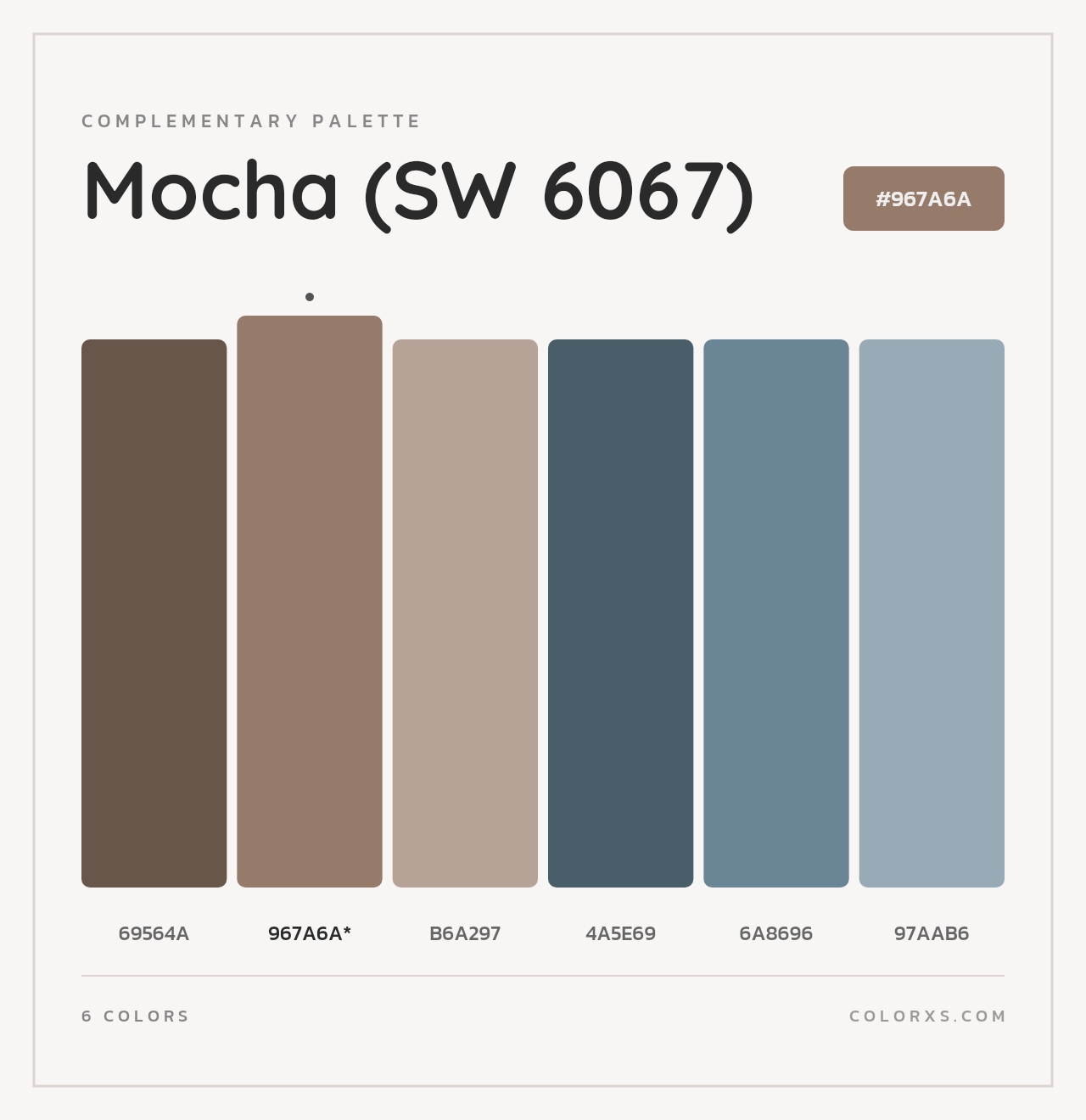 Mocha (SW 6067) - Complementary Color Palette