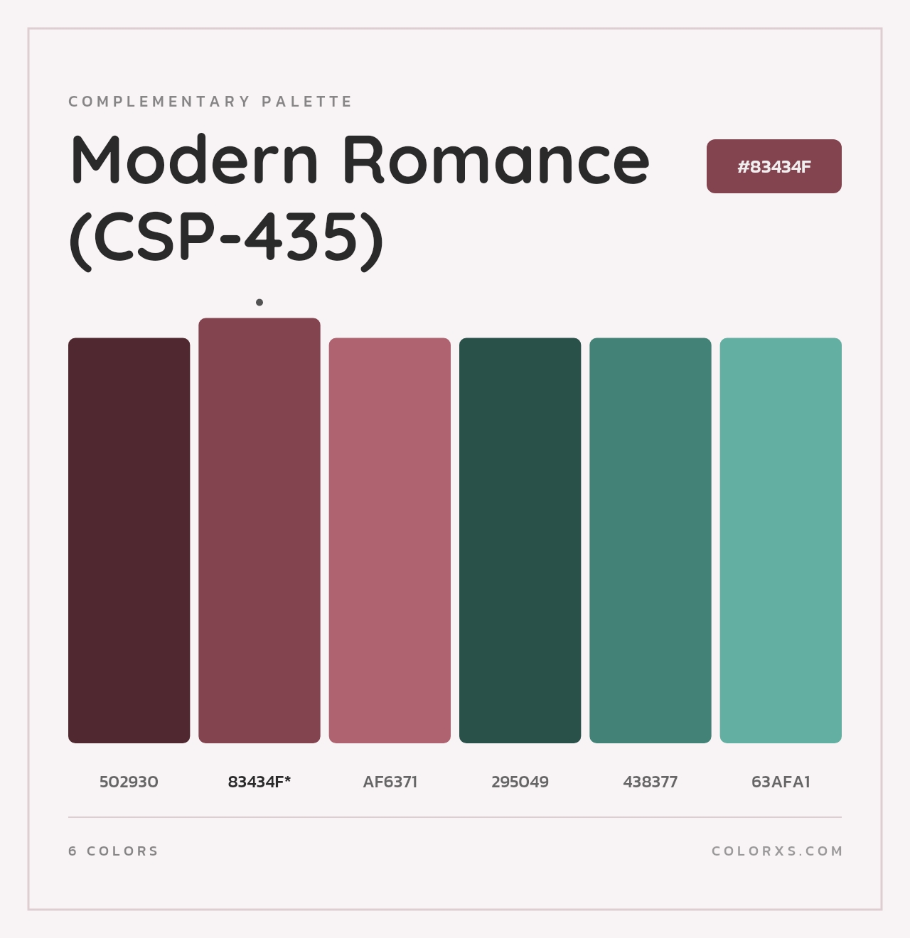 Modern Romance (CSP-435) - Complementary Color Palette